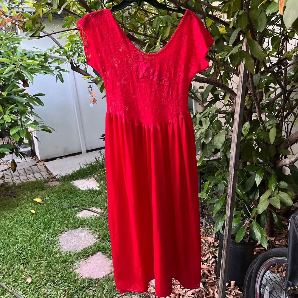 Vintage Red lace dress size S/M